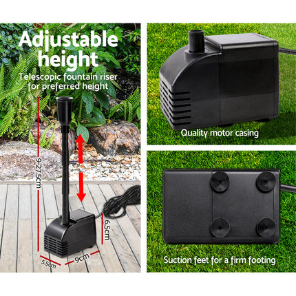 Gardeon Solar Pond Pump Submersible Water Fountain Kit with 2 Panels 7.2FT.