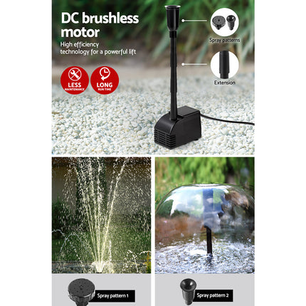 Gardeon Solar Pond Pump Submersible Water Fountain Kit with 2 Panels 7.2FT.