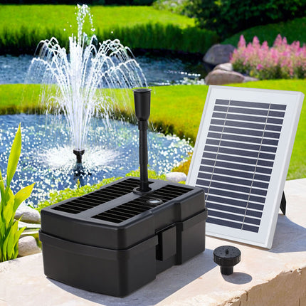 Gardeon Solar Submersible Water Pond Fountain Pump with Filter Box 4.6FT 470L/H.