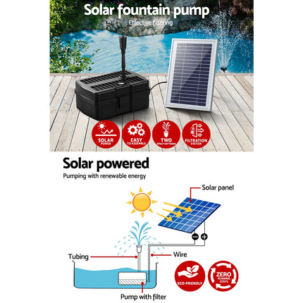 Gardeon Solar Pond Pump with Filter Box 4.6FT.