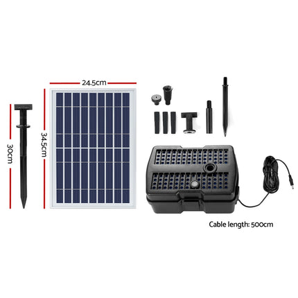 Gardeon Solar Pond Pump Water Fountain Filter Box Submersible Outdoor Pool 6.6FT.