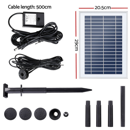 Gardeon Solar Pond Pump Submersible Water Fountain with Battery LED Lights 4.4FT.