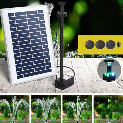 Gardeon Solar Pond Pump Submersible Water Fountain with Battery LED Lights 4.4FT.