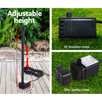 Gardeon Solar Pond Pump Submersible Water Fountain Kit 2.6FT.