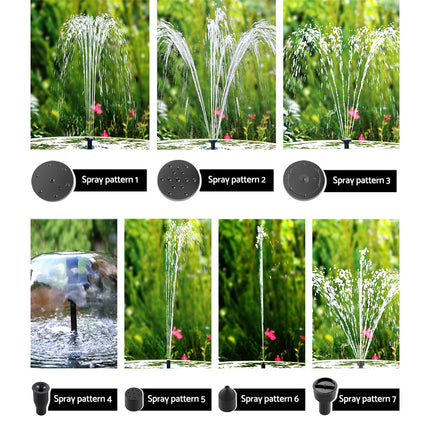Gardeon Solar Pond Pump Submersible Water Fountain with Battery Kit LED Lights 4.3FT.