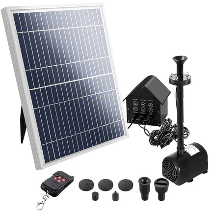 Gardeon Solar Pond Pump Submersible Water Fountain with Battery Kit LED Lights 4.3FT.