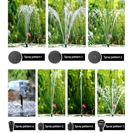 Gardeon Solar Pond Pump Submersible Water Fountain with Battery Kit LED Lights 4.3FT.