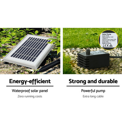 Gardeon Solar Fountain Water Fountain Feature Cascading Fountain LED Lights 76CM Grey.