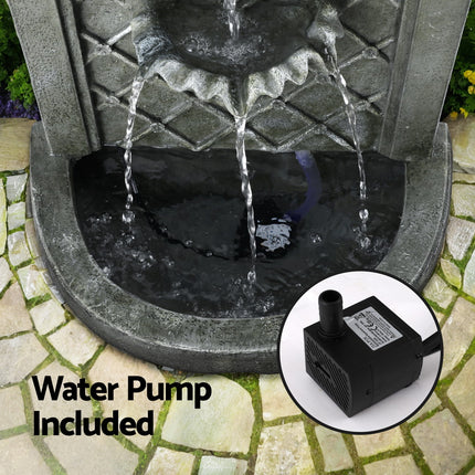 Gardeon Solar Fountain Water Feature Wall Mount Garden Fountains 80CM Grey.