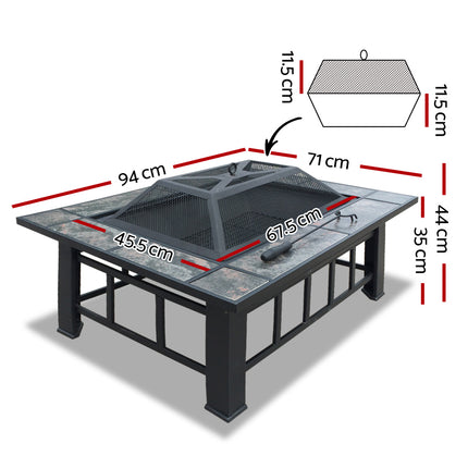 Grillz Fire Pit BBQ Grill Ice Bucket 3-In-1 Table.