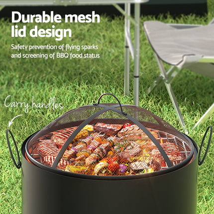 Grillz Fire Pit BBQ Portable Deep Bowl Outdoor Fireplace.