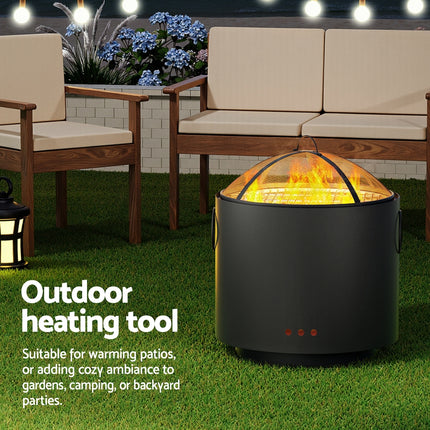 Grillz Fire Pit BBQ Portable Deep Bowl Outdoor Fireplace.