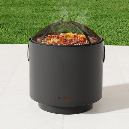 Grillz Fire Pit BBQ Portable Deep Bowl Outdoor Fireplace.