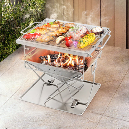 Grillz Fire Pit BBQ Grill with Carry Bag Camping.