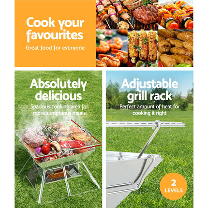 Grillz Fire Pit BBQ Grill with Carry Bag Portable.