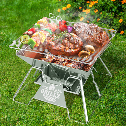 Grillz Fire Pit BBQ Grill with Carry Bag Portable.