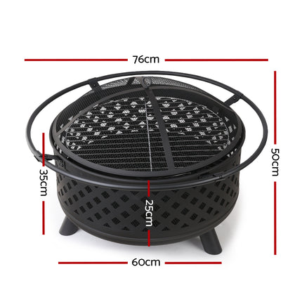 Grillz Fire Pit BBQ Grill 76cm.