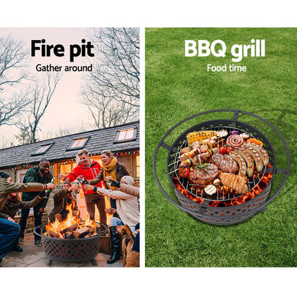 Grillz Fire Pit BBQ Grill 76cm.