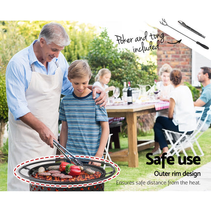 Grillz Fire Pit BBQ Grill 76cm.