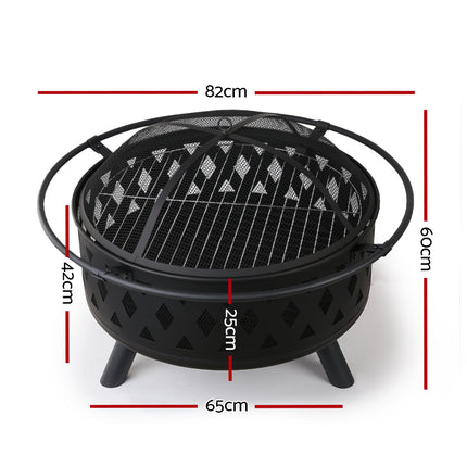 Grillz Fire Pit BBQ Grill 82cm.