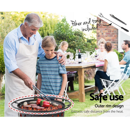 Grillz Fire Pit BBQ Grill 82cm.