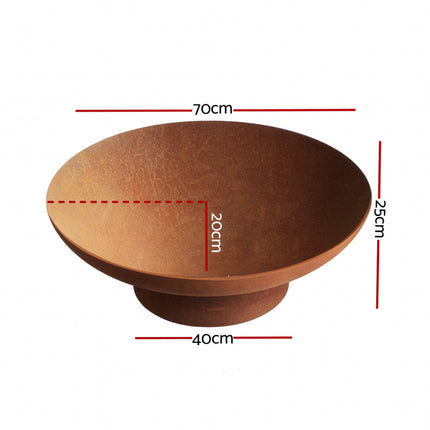 Grillz Fire Pit Bowl Cast Iron Rustic 70cm.