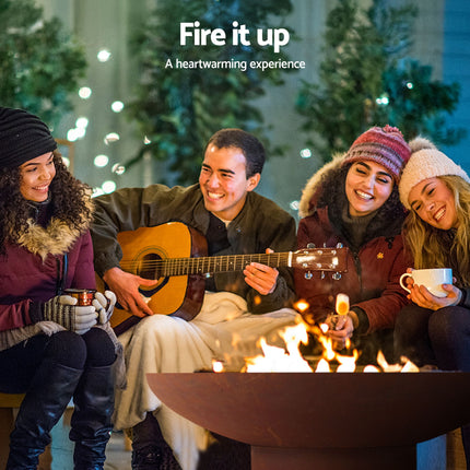 Grillz Fire Pit Bowl Cast Iron Rustic 70cm.