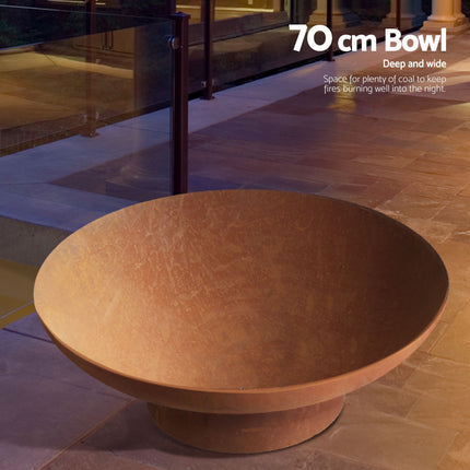 Grillz Fire Pit Bowl Cast Iron Rustic 70cm.
