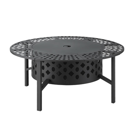 Grillz Fire Pit BBQ Charcoal Smoker Portable Mesh Pits Outdoor Camping Fireplace.