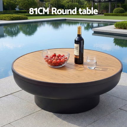 Grillz Fire Pit Table with Lid Deep Fire Bowl Wood Burning BBQ Grill for Backyard Camping Patio Picnic.