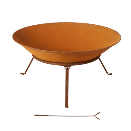 Grillz 70cm Fire Pit Rustic Iron Bowl Outdoor.