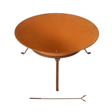Grillz 70cm Fire Pit Rustic Iron Bowl Outdoor.