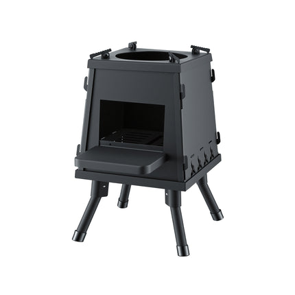 Grillz Fire Pit BBQ Portable Outdoor Fireplace Metal Camping Stove for Boiling Water, BBQ, Picnics.