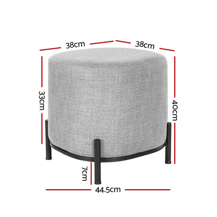 Artiss Ottoman Foot Stool Square Linen Grey.