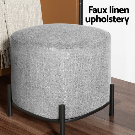 Artiss Ottoman Foot Stool Square Linen Grey.
