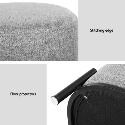 Artiss Ottoman Foot Stool Square Linen Grey.