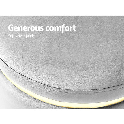 Artiss Ottoman Foot Stool Round Velvet Green.