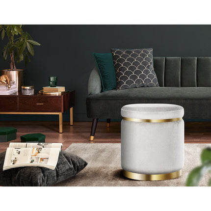 Artiss Ottoman Foot Stool Round Velvet Green.