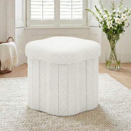 Artiss Storage Ottoman Foot Stool Foldable White.