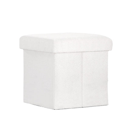 Artiss Ottoman Storage Foot Stool Vanity Square Teddy.