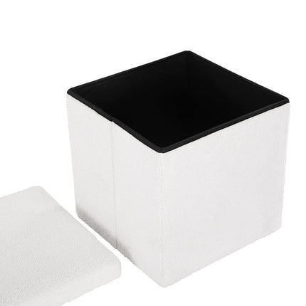 Artiss Ottoman Storage Foot Stool Vanity Square Teddy.