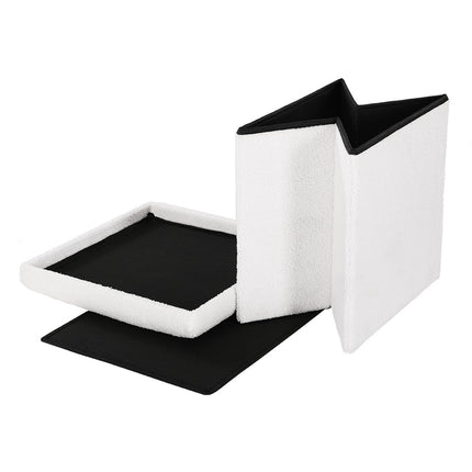 Artiss Ottoman Storage Foot Stool Vanity Square Teddy.