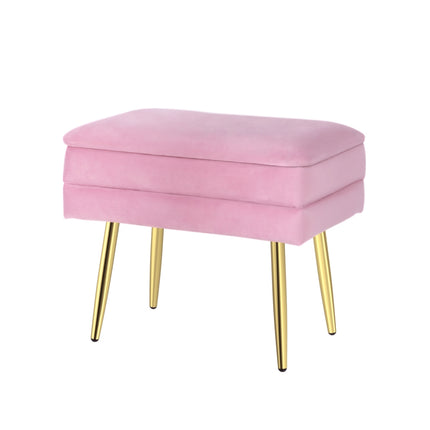 Artiss Ottoman Storage Foot Stool Vanity Velvet Pink.