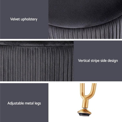 Artiss Ottoman Storage Foot Stool Vanity Velvet Round Grey.