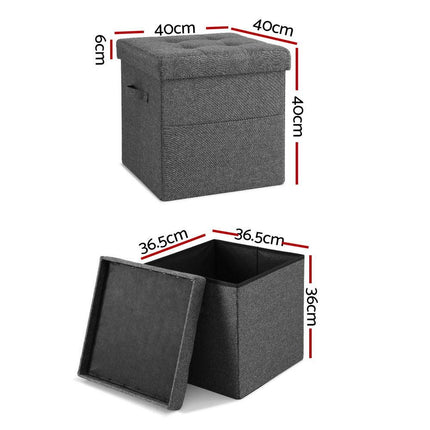 Artiss Storage Ottoman Rest Foot Stool Foldable.