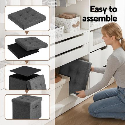 Artiss Storage Ottoman Rest Foot Stool Foldable.
