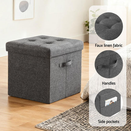 Artiss Storage Ottoman Rest Foot Stool Foldable.