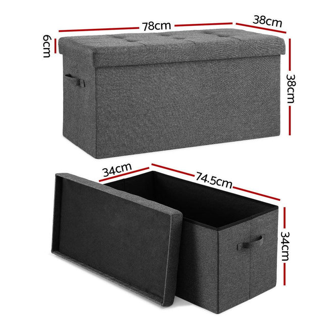 Artiss Storage Ottoman Foot Stool Rest Foldable.