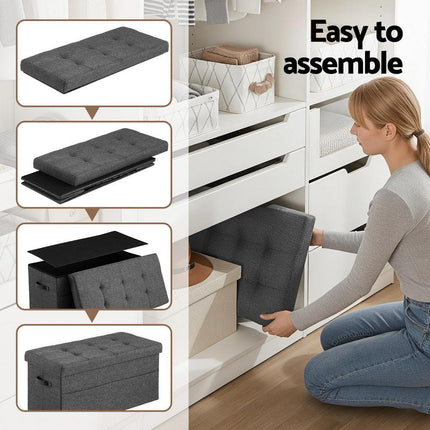 Artiss Storage Ottoman Foot Stool Rest Foldable.