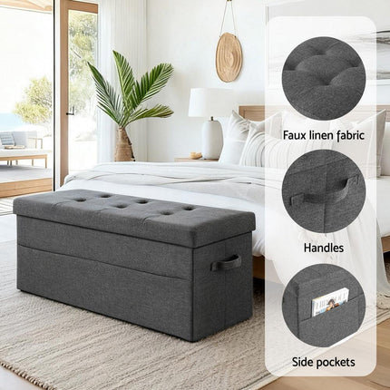 Artiss Storage Ottoman Foot Stool Rest Foldable.